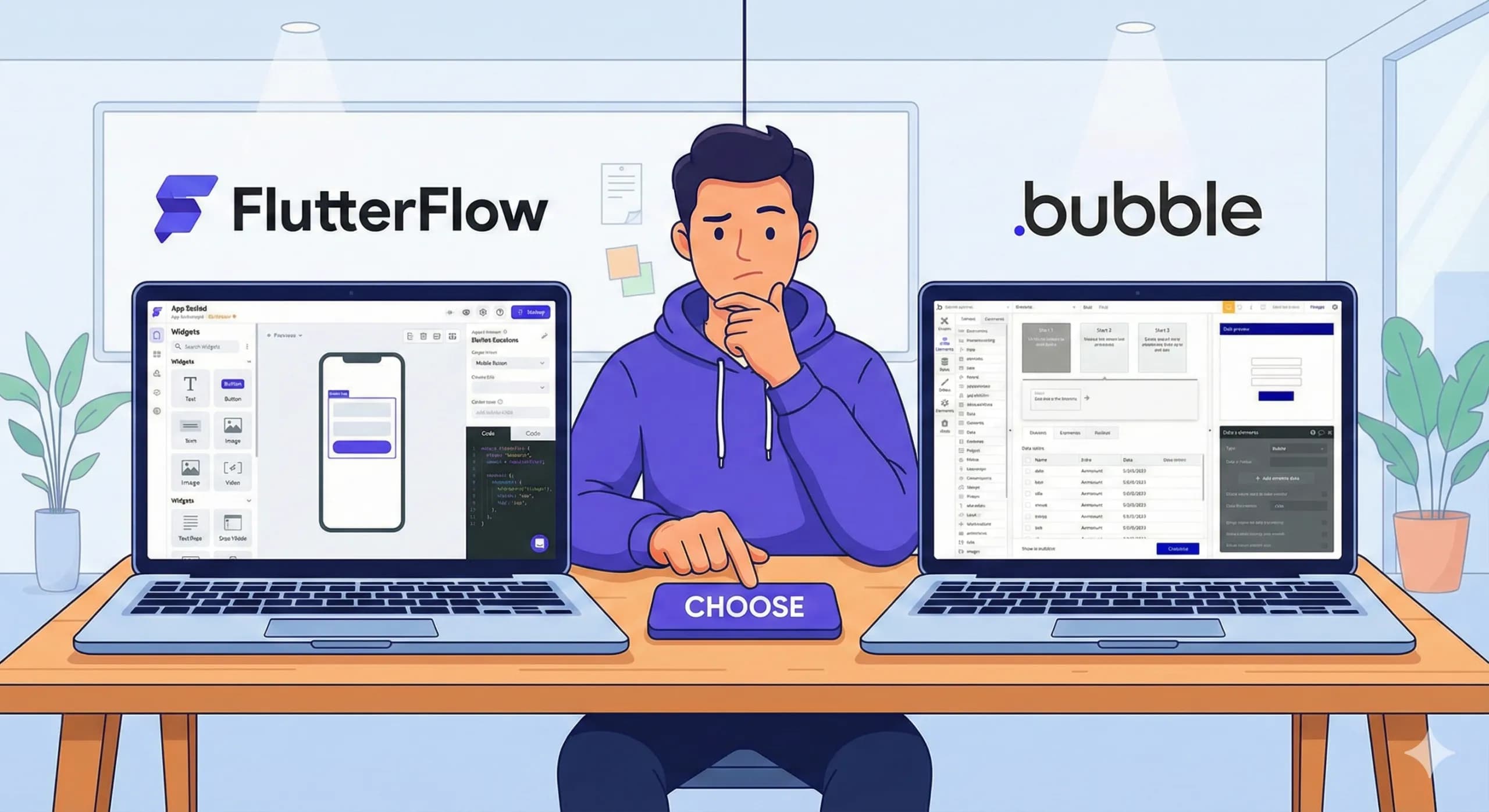 FlutterFlow vs Bubble: The 2025 No-Code Stack for Non-Technical Founders