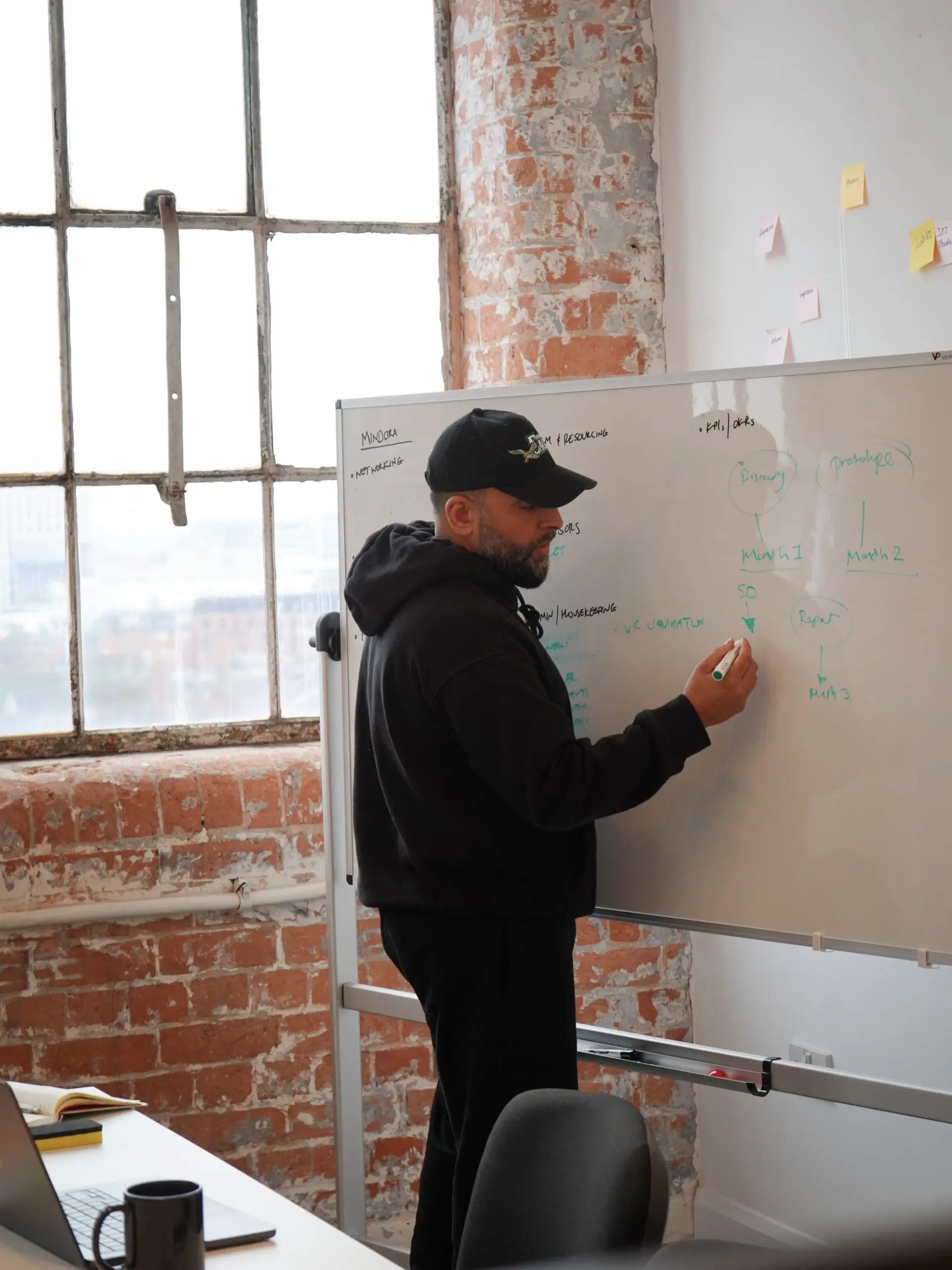 Martin writing on a whiteboard